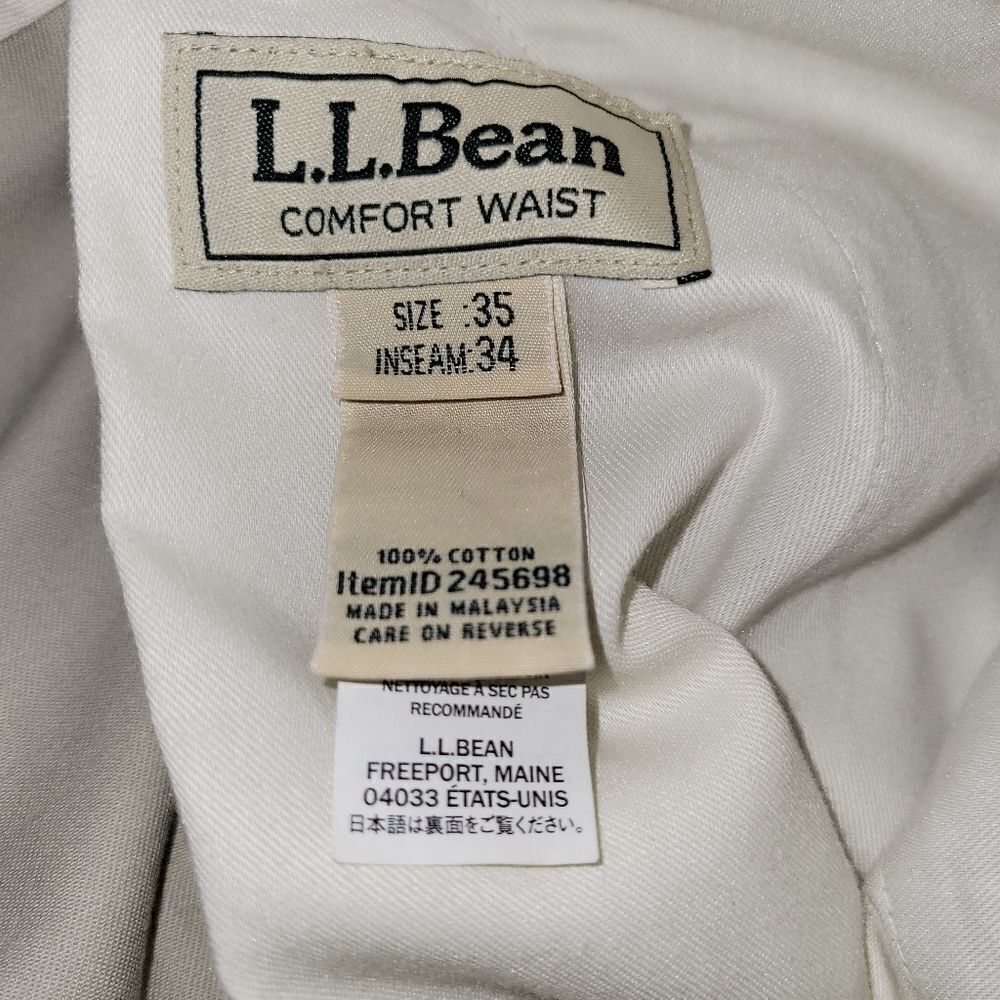 L.L. Bean Pants Size 35 W35"xL34" Mens L.L. Bean Comfort Waist Pants Chino Pants - Picture 8 of 8